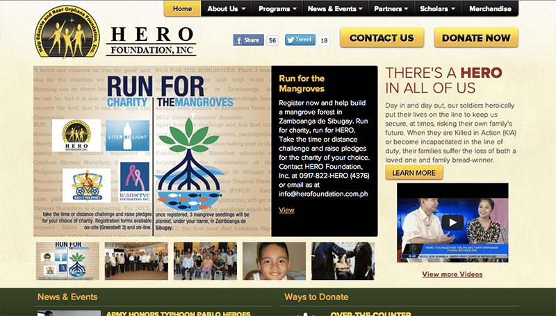 hero foundation's new website