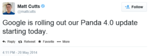 Google Panda 4.0, Google Algorithm, Panda, Panda 4.0, twitter, matt cutts, matt cutts tweets panda 4.0