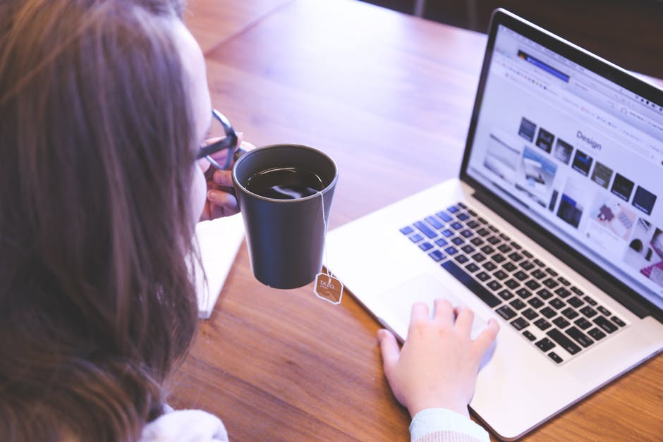 woman checking a web page