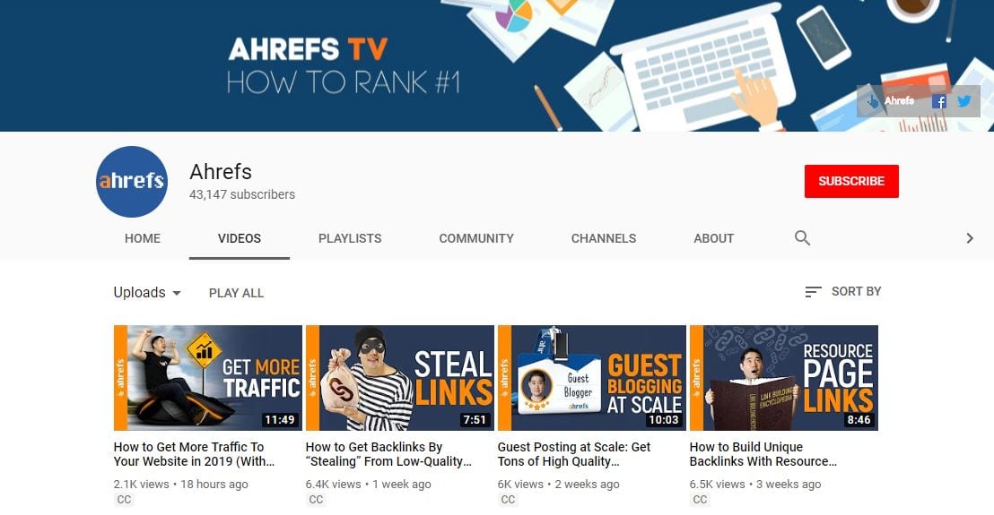 YouTube channel ranking factors