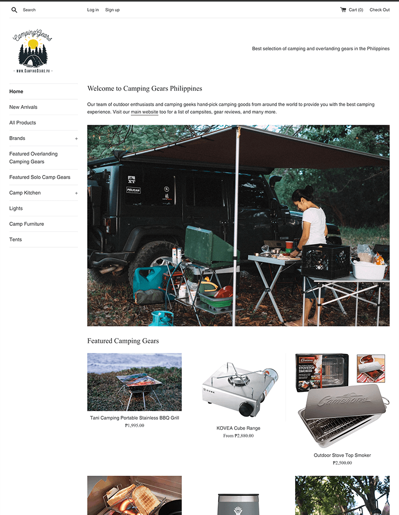 E-commerce Development Projects - Camping Gears