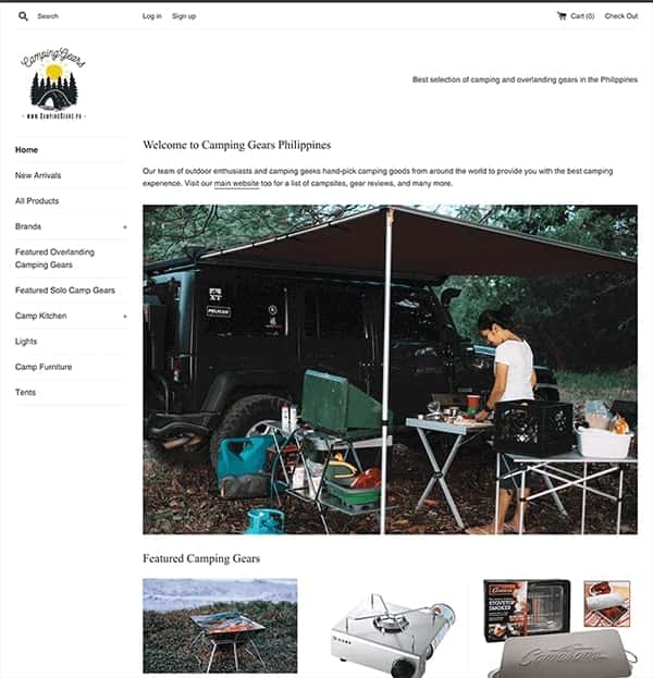 E-commerce Development Projects - Camping Gears